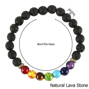 7 Chakra Lava Stone Bracelet